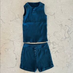 Fin & Vince Cotton Ribbed Tank and Shorts Set